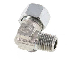 R 1/4'' mâle x 12LL Acier zingué Raccord coudé à 90 degrés 100 Bar DIN 2353