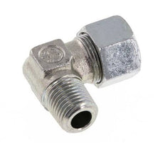 R 1/4'' mâle x 12LL Acier zingué Raccord coudé à 90 degrés 100 Bar DIN 2353