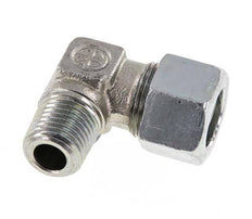 R 1/4'' mâle x 12LL Acier zingué Raccord coudé à 90 degrés 100 Bar DIN 2353