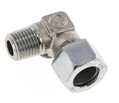 R 1/4'' mâle x 12LL Acier zingué Raccord coudé à 90 degrés 100 Bar DIN 2353