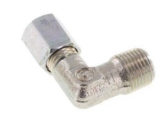 R 1/8'' Mâle x 4LL Acier zingué Raccord coudé à 90 degrés 100 Bar DIN 2353