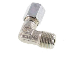 R 1/8'' Mâle x 4LL Acier zingué Raccord coudé à 90 degrés 100 Bar DIN 2353