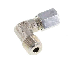 R 1/8'' Mâle x 4LL Acier zingué Raccord coudé à 90 degrés 100 Bar DIN 2353