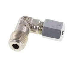 R 1/8'' Mâle x 4LL Acier zingué Raccord coudé à 90 degrés 100 Bar DIN 2353