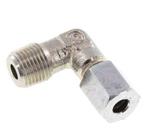 R 1/8'' Mâle x 4LL Acier zingué Raccord coudé à 90 degrés 100 Bar DIN 2353