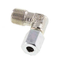 R 1/8'' Mâle x 4LL Acier zingué Raccord coudé à 90 degrés 100 Bar DIN 2353