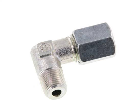 R 1/8'' Mâle x 6L Acier zingué Raccord coudé à 90 degrés 315 Bar DIN 2353