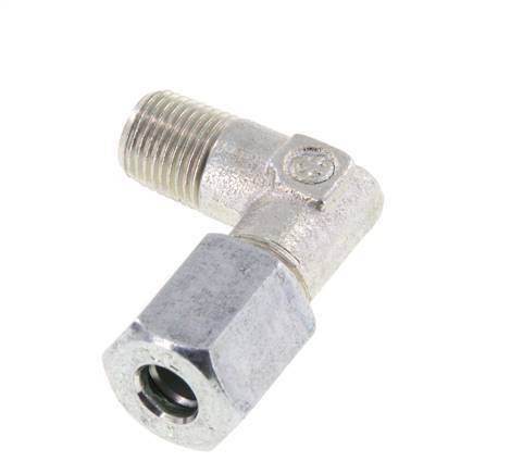 R 1/8'' Mâle x 6L Acier zingué Raccord coudé à 90 degrés 315 Bar DIN 2353