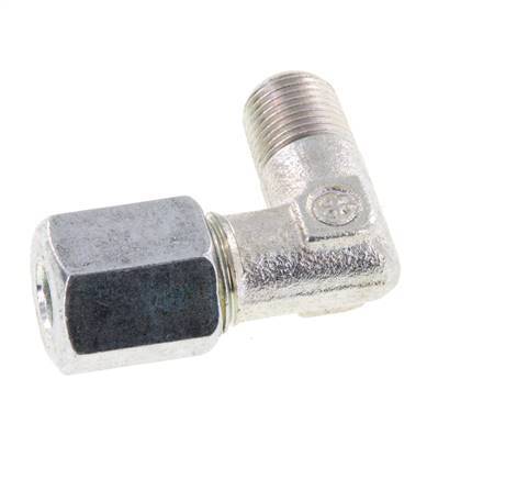 R 1/8'' Mâle x 6L Acier zingué Raccord coudé à 90 degrés 315 Bar DIN 2353