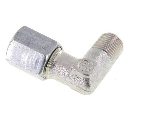 R 1/8'' Mâle x 6L Acier zingué Raccord coudé à 90 degrés 315 Bar DIN 2353
