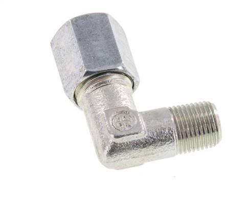 R 1/8'' Mâle x 6L Acier zingué Raccord coudé à 90 degrés 315 Bar DIN 2353
