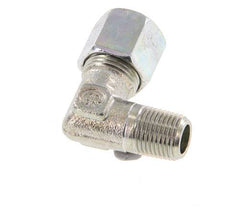 R 1/8'' Mâle x 8LL Acier zingué Raccord coudé à 90 degrés 100 Bar DIN 2353