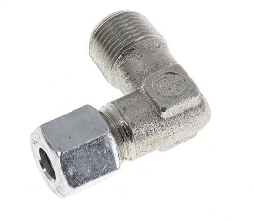 Raccord coudé 90° R 3/8'' mâle x 8L en acier zingué 315 Bar DIN 2353