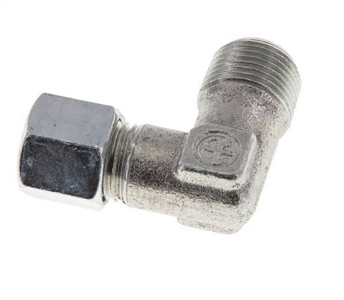 R 3/8'' Male x 8L Zinc plated Steel 90 deg Elbow Fitting 315 Bar DIN 2353