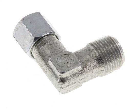 Raccord coudé 90° R 3/8'' mâle x 8L en acier zingué 315 Bar DIN 2353