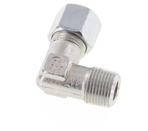 R 3/8'' Mâle x 10L Acier zingué Raccord coudé à 90 degrés 315 Bar DIN 2353