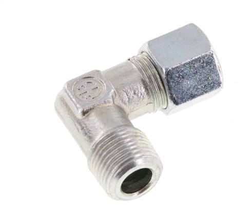R 3/8'' Mâle x 10L Acier zingué Raccord coudé à 90 degrés 315 Bar DIN 2353