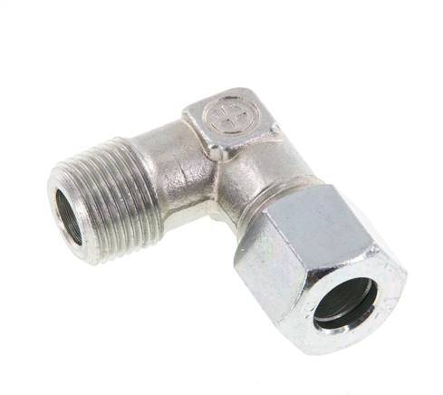 R 3/8'' Mâle x 10L Acier zingué Raccord coudé à 90 degrés 315 Bar DIN 2353