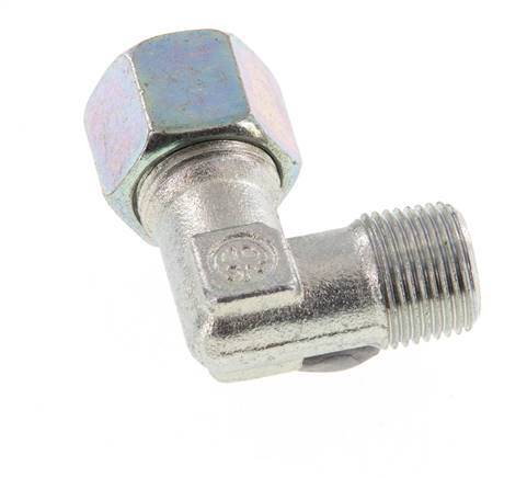 R 3/8'' Mâle x 10S Acier zingué Raccord coudé à 90 degrés 630 Bar DIN 2353