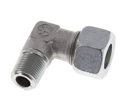 R 3/8'' Male x 15L Zinc plated Steel 90 deg Elbow Fitting 315 Bar DIN 2353