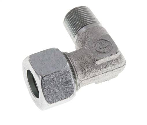 Raccord coudé 90° R 3/8'' mâle x 15L acier zingué 315 Bar DIN 2353