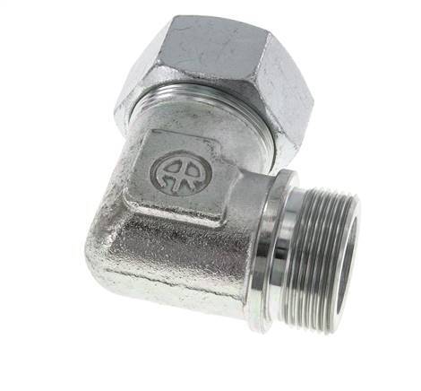 Raccord coudé 90° G 1 1/2'' mâle x 38S en acier zingué 315 Bar DIN 2353