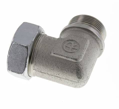 G 1 1/2'' Mâle x 42L Acier zingué Raccord coudé à 90 degrés 160 Bar DIN 2353