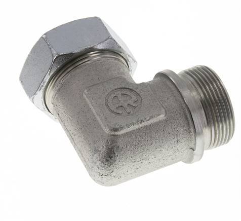 G 1 1/2'' Male x 42L Zinc plated Steel 90 deg Elbow Fitting 160 Bar DIN 2353