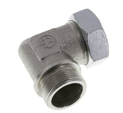 G 1 1/2'' Mâle x 42L Acier zingué Raccord coudé à 90 degrés 160 Bar DIN 2353