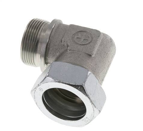 G 1 1/2'' Mâle x 42L Acier zingué Raccord coudé à 90 degrés 160 Bar DIN 2353