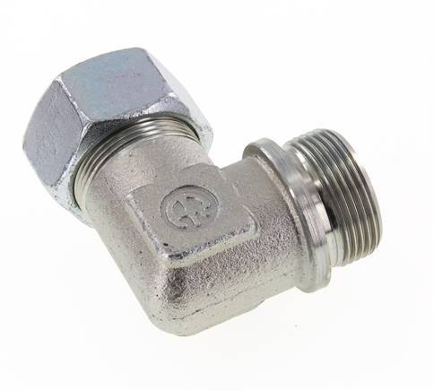 G 1 1/4'' Male x 30S Acier zingué Raccord coudé 90° 400 Bar DIN 2353