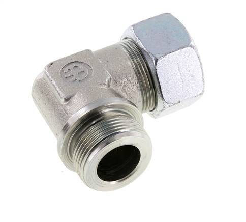 G 1 1/4'' Male x 30S Acier zingué Raccord coudé 90° 400 Bar DIN 2353
