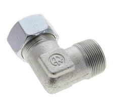 1 1/4'' NPT Male x 30S Zinc plated Steel 90 deg Elbow Cutting ring 400 Bar DIN 2353