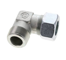 1 1/4'' NPT Male x 30S Zinc plated Steel 90 deg Elbow Cutting ring 400 Bar DIN 2353