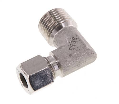 R 1/2'' Male x 10L Stainless steel 90 deg Elbow Fitting 315 Bar DIN 2353