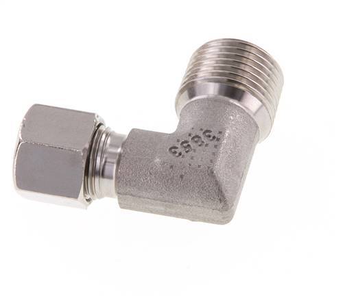 R 1/2'' mâle x 10L Raccord coudé 90° en acier inoxydable 315 Bar DIN 2353
