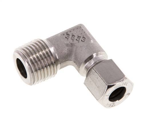 R 1/2'' mâle x 10L Raccord coudé 90° en acier inoxydable 315 Bar DIN 2353