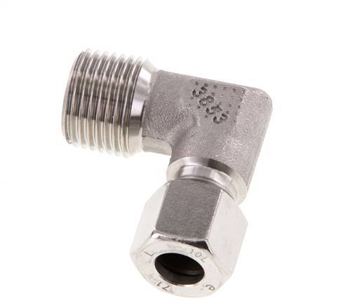 R 1/2'' mâle x 10L Raccord coudé 90° en acier inoxydable 315 Bar DIN 2353