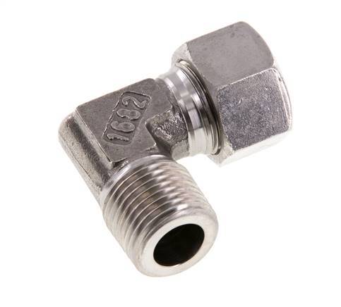 R 1/2'' mâle x 15L Raccord coudé 90° en acier inoxydable 315 Bar DIN 2353
