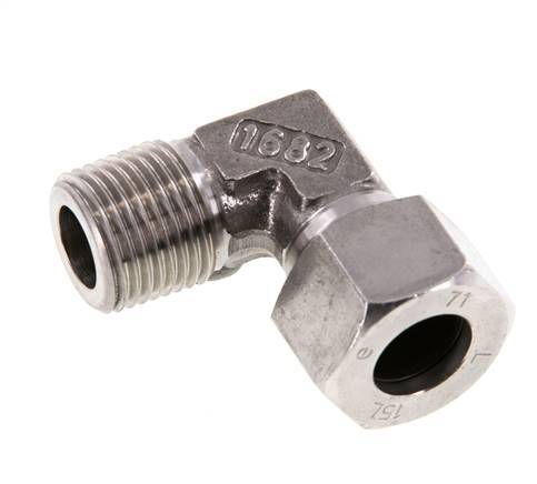 R 1/2'' mâle x 15L Raccord coudé 90° en acier inoxydable 315 Bar DIN 2353