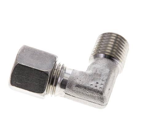 1/4'' NPT Male x 8L Stainless steel 90 deg Elbow Cutting ring 315 Bar DIN 2353