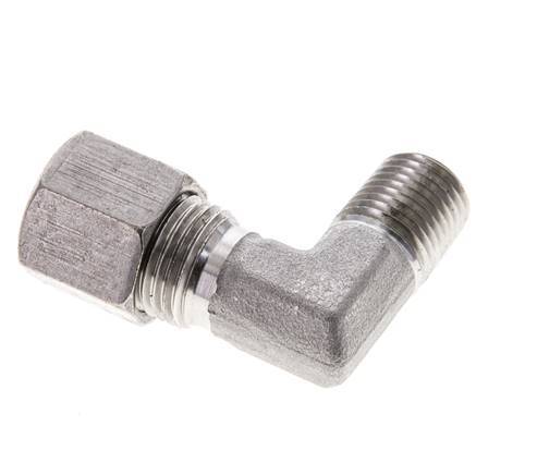 1/4'' NPT Male x 8S Stainless steel 90 deg Elbow Cutting ring 630 Bar DIN 2353