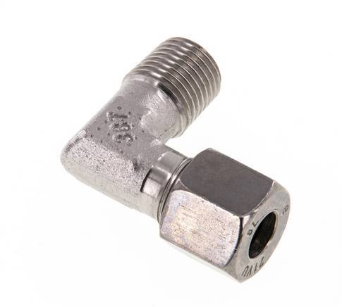 R 1/4'' mâle x 8L Raccord coudé 90° en acier inoxydable 315 Bar DIN 2353