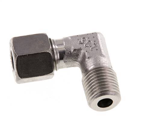 R 1/4'' mâle x 8L Raccord coudé 90° en acier inoxydable 315 Bar DIN 2353