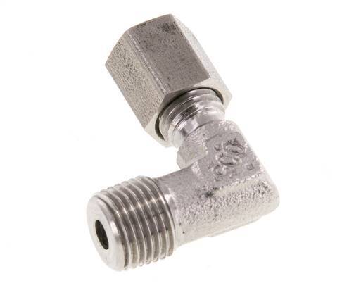 R 1/8'' mâle x 4LL Raccord coudé 90° en acier inoxydable 100 Bar DIN 2353