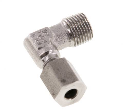 R 1/8'' mâle x 4LL Raccord coudé 90° en acier inoxydable 100 Bar DIN 2353