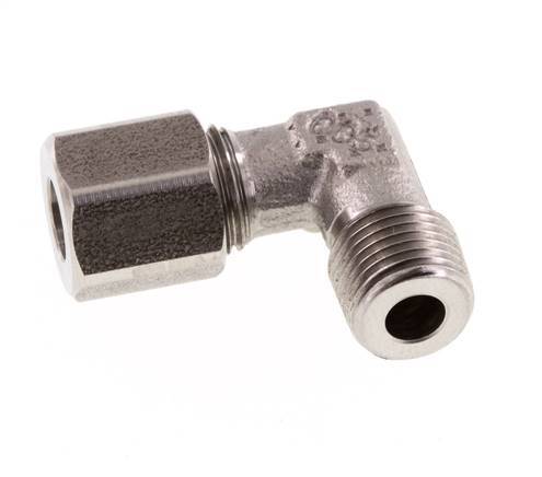 R 1/8'' mâle x 6LL Raccord coudé 90° en acier inoxydable 100 Bar DIN 2353