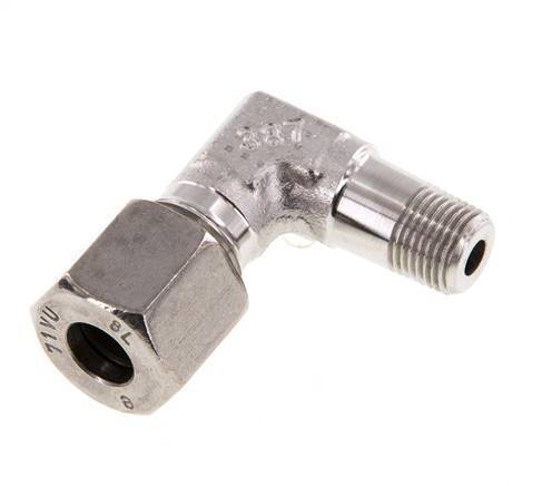 R 1/8'' Male x 8L Raccord coudé 90 deg en acier inoxydable 315 Bar DIN 2353