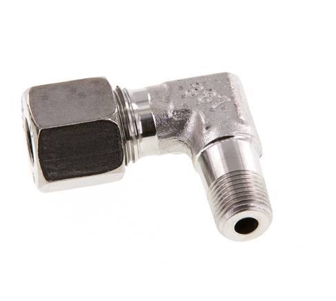 R 1/8'' Male x 8L Raccord coudé 90 deg en acier inoxydable 315 Bar DIN 2353