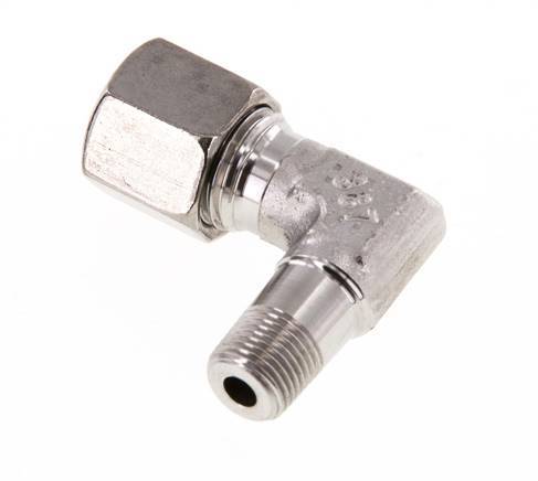 R 1/8'' Male x 8L Raccord coudé 90 deg en acier inoxydable 315 Bar DIN 2353